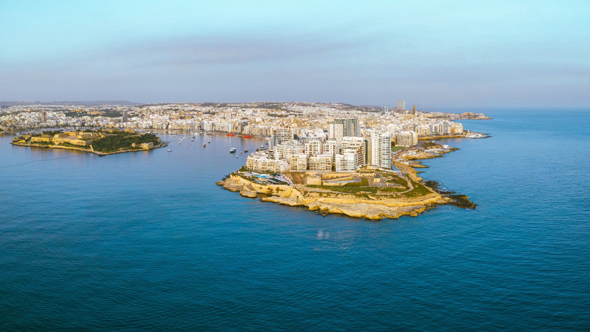 Sliema and Valletta harbour, Malta