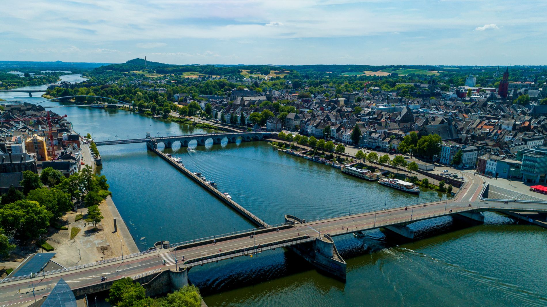 Maastricht and the Maas river, Netherlands